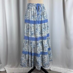 Bridgewater Studio Paisley Maxi Skirt 22W Cottagecore Boho Tiered‎